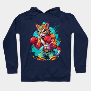 Aggressive Boxing Cat Hoodie